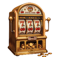 Goldener Spielautomat im Retro Las Vegas Stil
