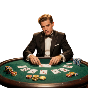 Rat Pack Gentleman am Kartentisch im Total Casino