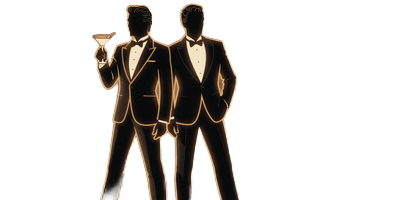 Elegante Rat Pack Figuren im Retro Las Vegas Stil bei Total Casino