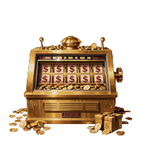 Goldener Jackpot Display mit M&uuml;nzen im Retro Casino Stil