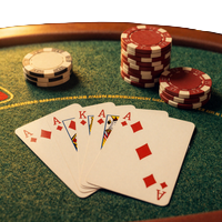 Blackjack Kartenhand im Vintage Casino Poster Stil